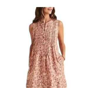 Faherty Peach and Cream Floral Isha dress